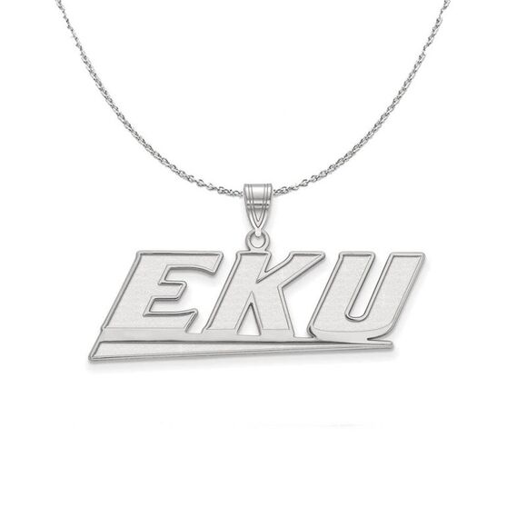 Sterling Silver Eastern Kentucky U Small Necklace - 24 Inch - Picture 1 of 8